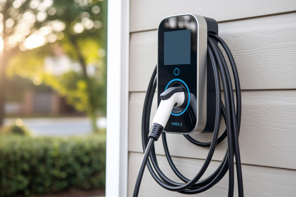 Borne 7kW : Wallbox Réglable avec Câble Type 2 et Écran Tactile